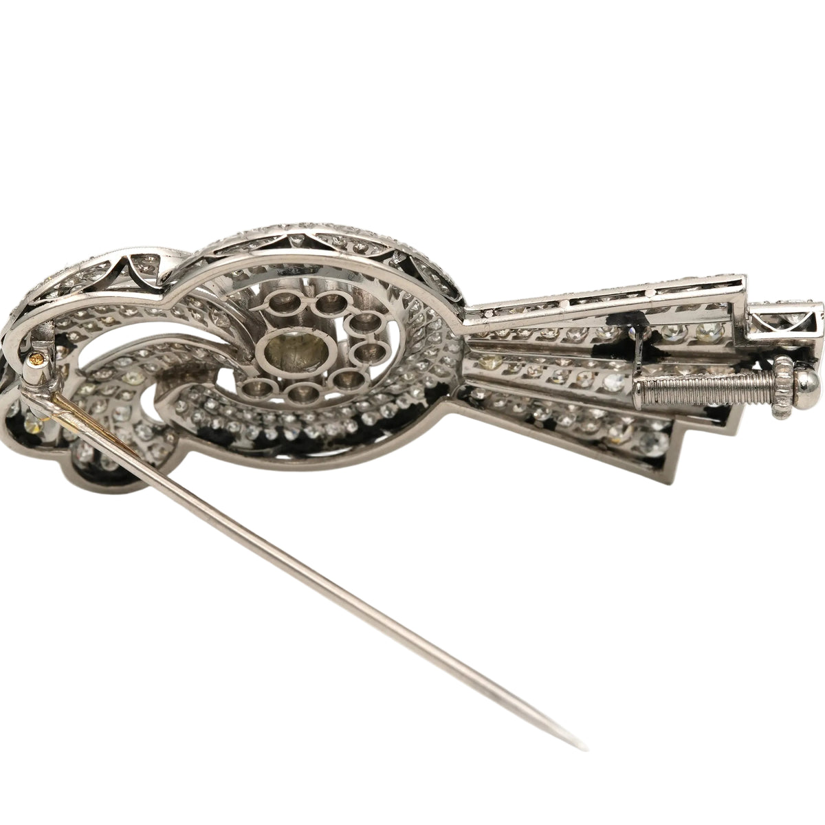 Broche Épingle en or blanc et diamants