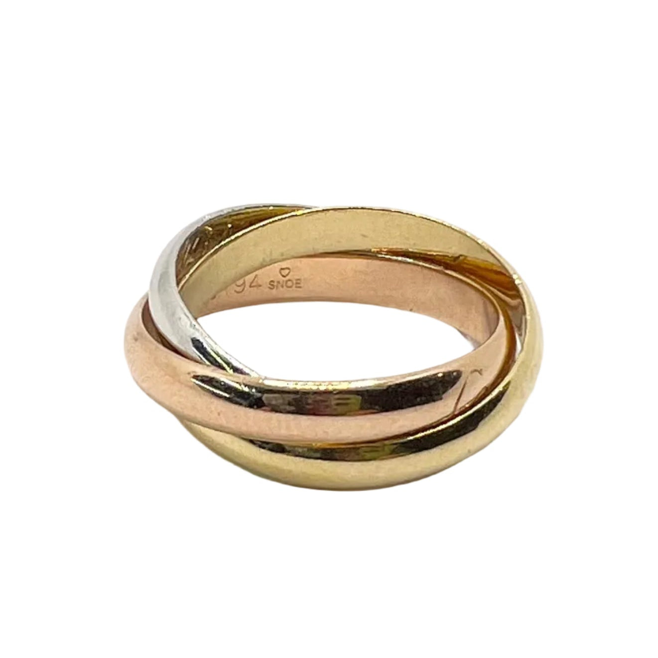 Bague Alliance CARTIER "Trinity" en or blanc, or jaune et or rose