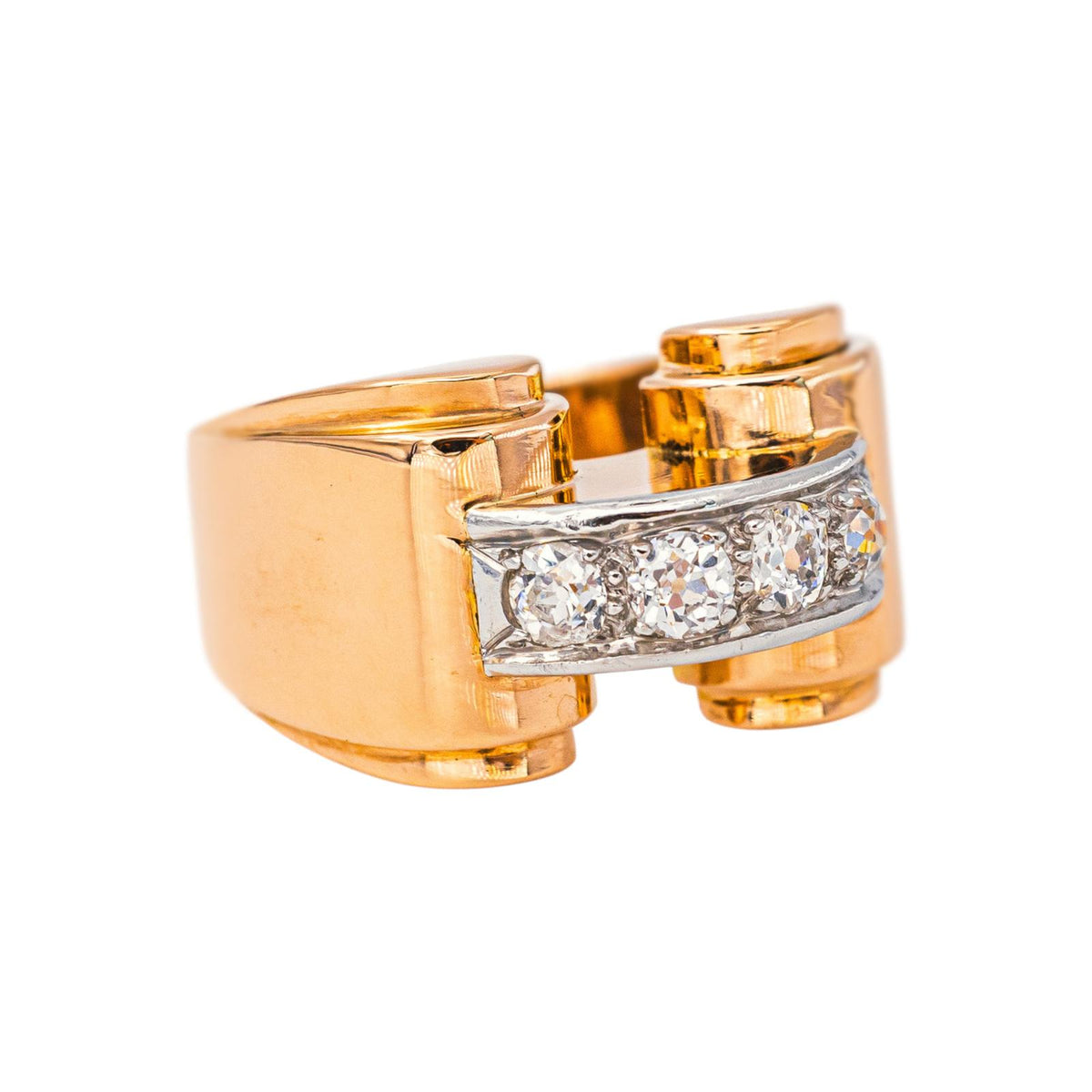 Bague Tank Or jaune Diamant