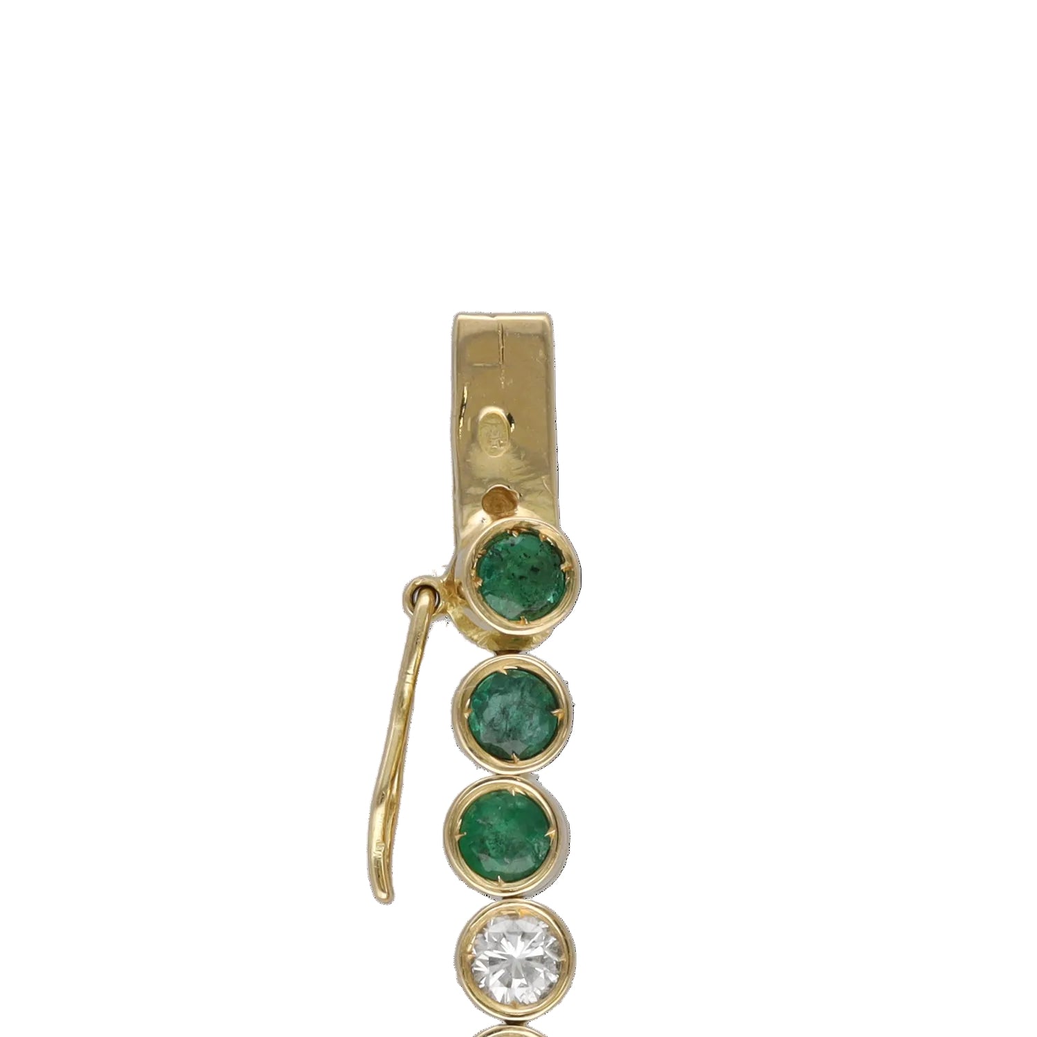 Bracelet Ligne en or jaune, émeraudes et diamants