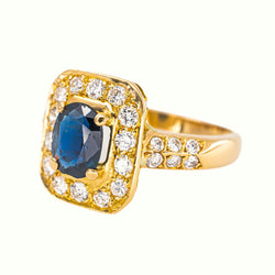 Bague Or jaune Saphir