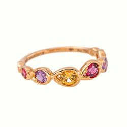 Mellerio Bague Anneau Indra Rose Or rose Saphir