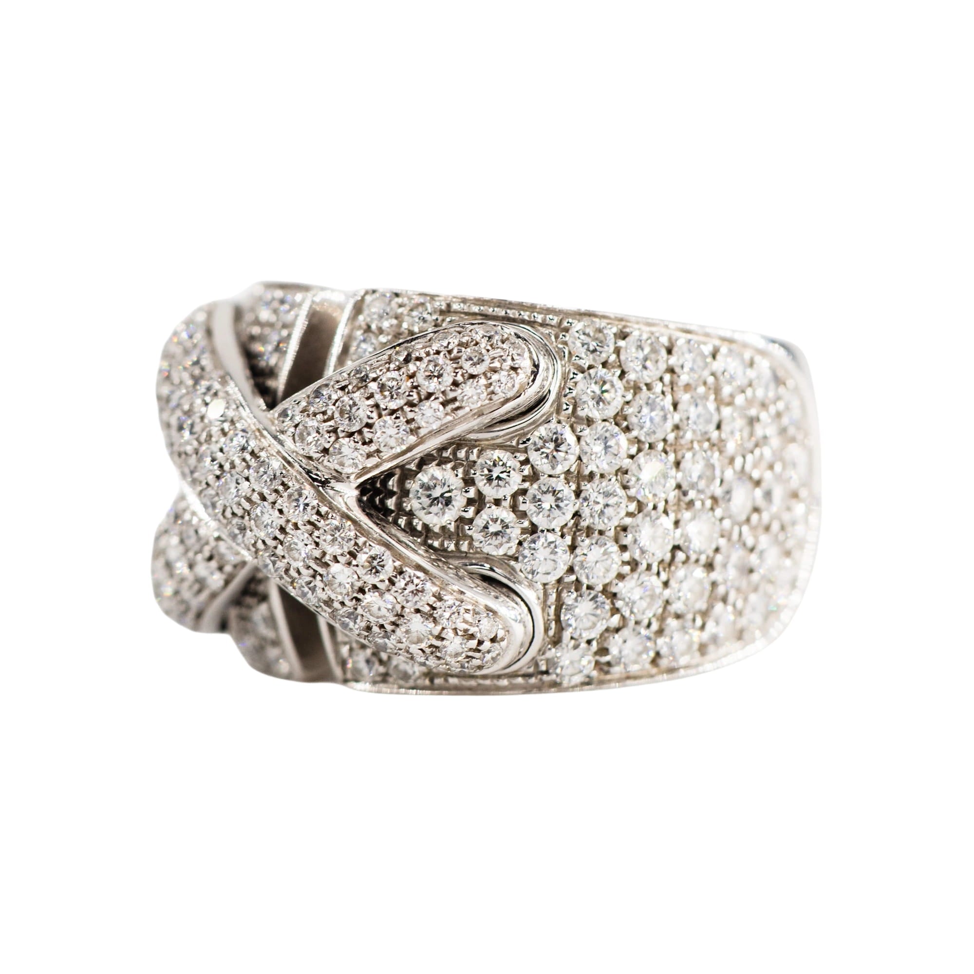 Bague Bandeau CHAUMET "Liens XL" en or blanc et diamants