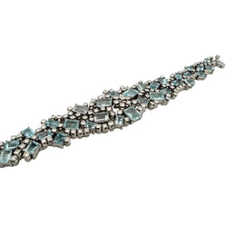 Bracelet en or blanc, aigues-marines et diamants