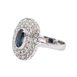 Bague  Pompadour  Or blanc  Saphir