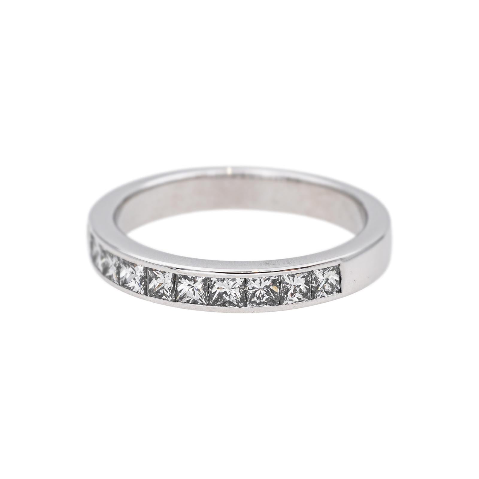 Bague  Demi-alliance  Or blanc  Diamant