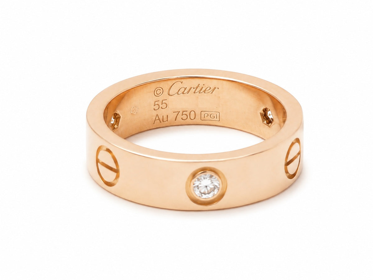 Bague Alliance CARTIER Love en or rose et diamants