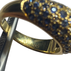 Bague Jonc POIRAY en or jaune, saphirs et diamants