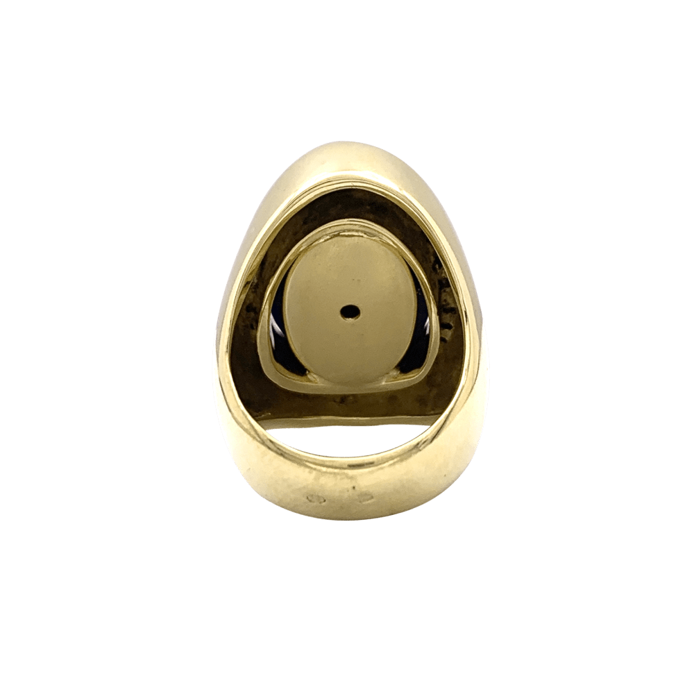 Ring Aldebert, yellow gold lapis lazuli and diamonds.35055A