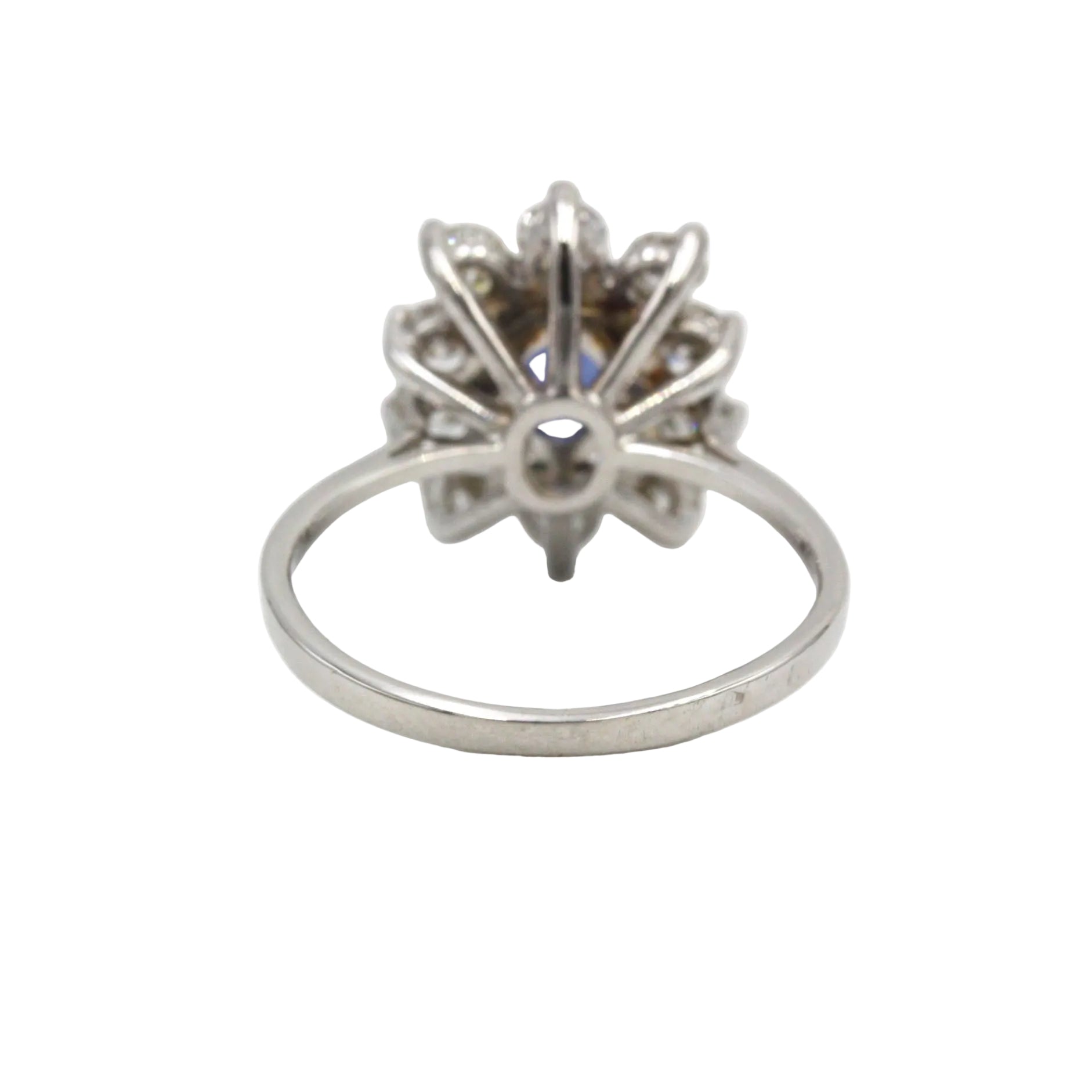 Bague Marguerite en or blanc, saphir et diamants