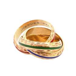 Bague Alliance HERMÉS "Trinity" en or jaune et émail