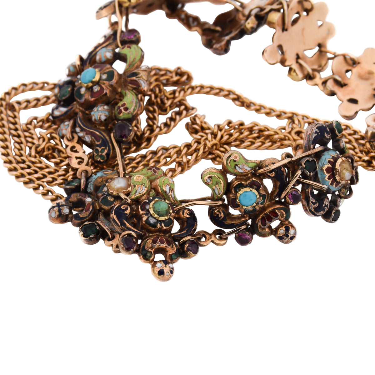 Collier en or jaune et émail