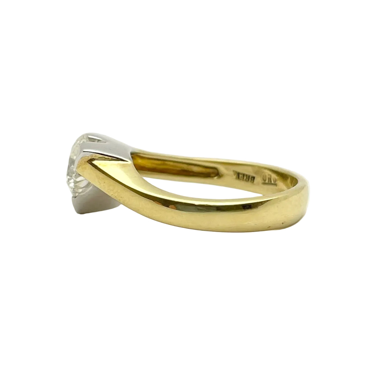 Bague Solitaire en or blanc, or jaune et diamant