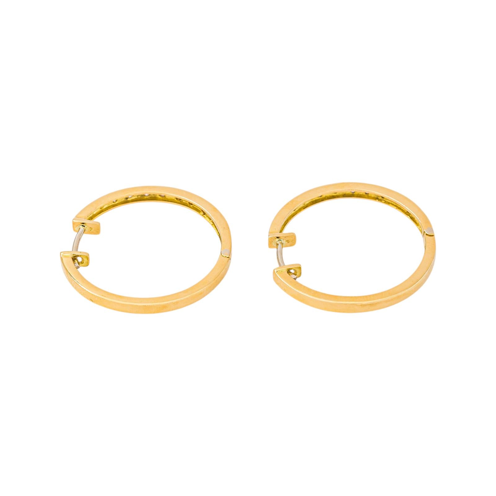 Boucles d'oreilles Créoles Or jaune Diamant