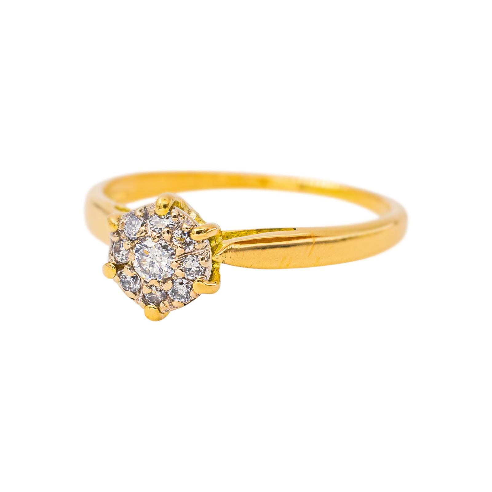 Bague Marguerite Or jaune Diamant