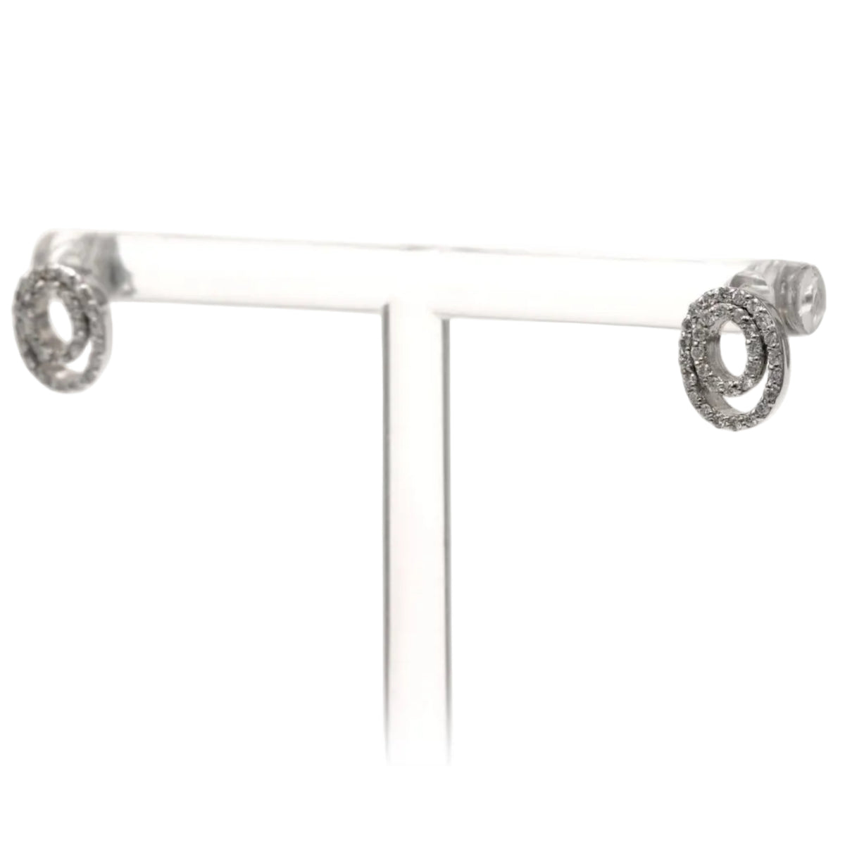 Boucles d'oreilles Puces en or blanc et diamants