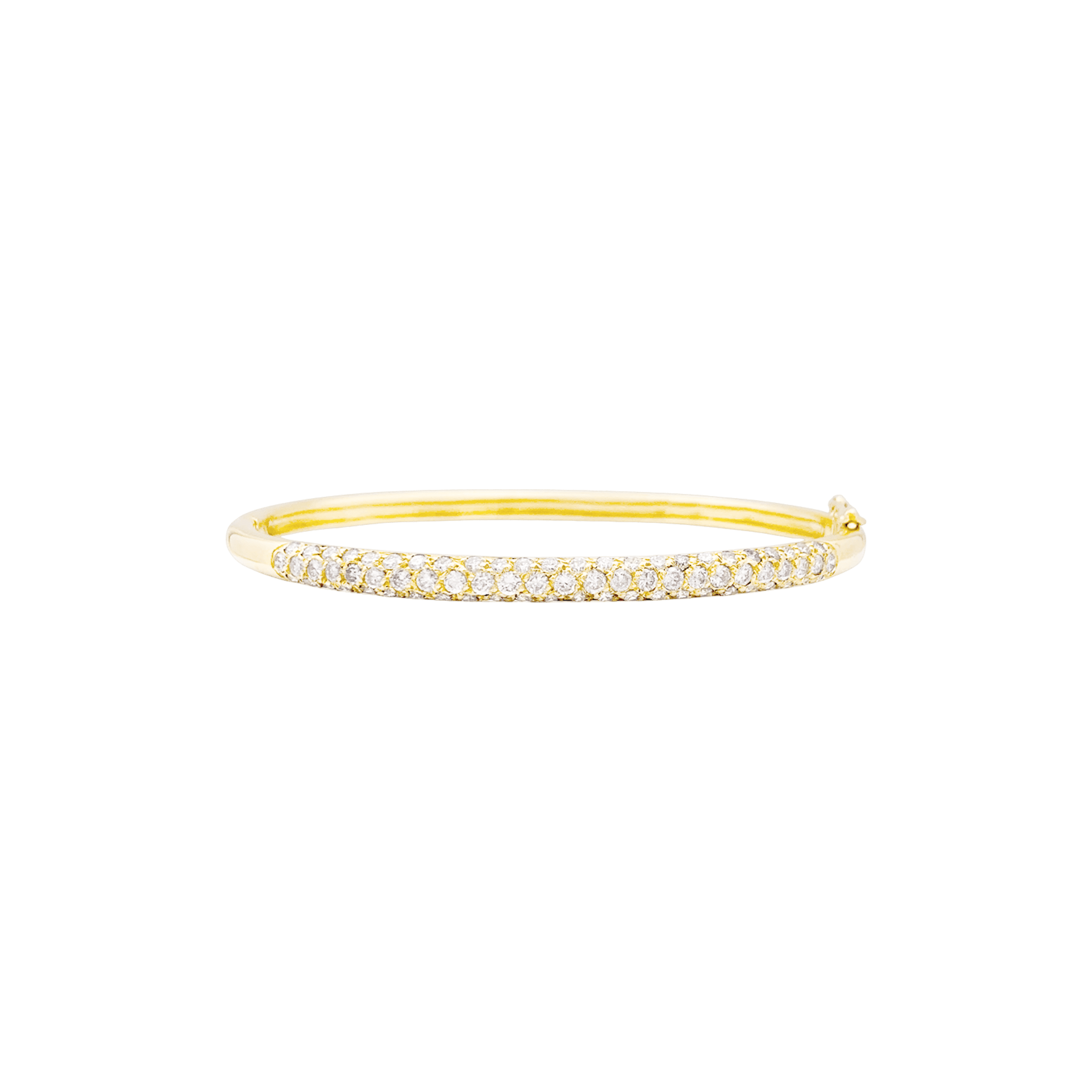Bracelet jonc en or jaune et diamants.