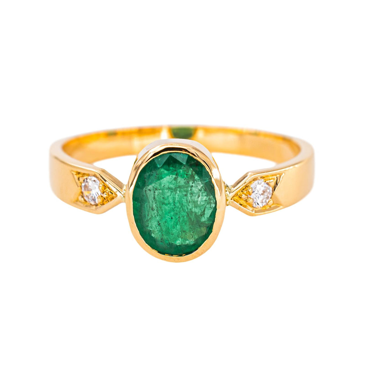 Bague Or jaune Emeraude