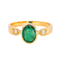 Bague Or jaune Emeraude