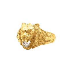 Bague « Lion », or jaune, diamant.
