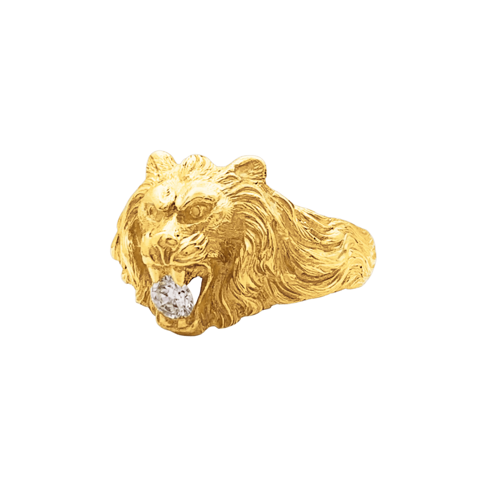 Bague « Lion », or jaune, diamant.