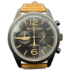 Montre BELL & ROSS "Vintage Héritage Pad" en acier et cuir