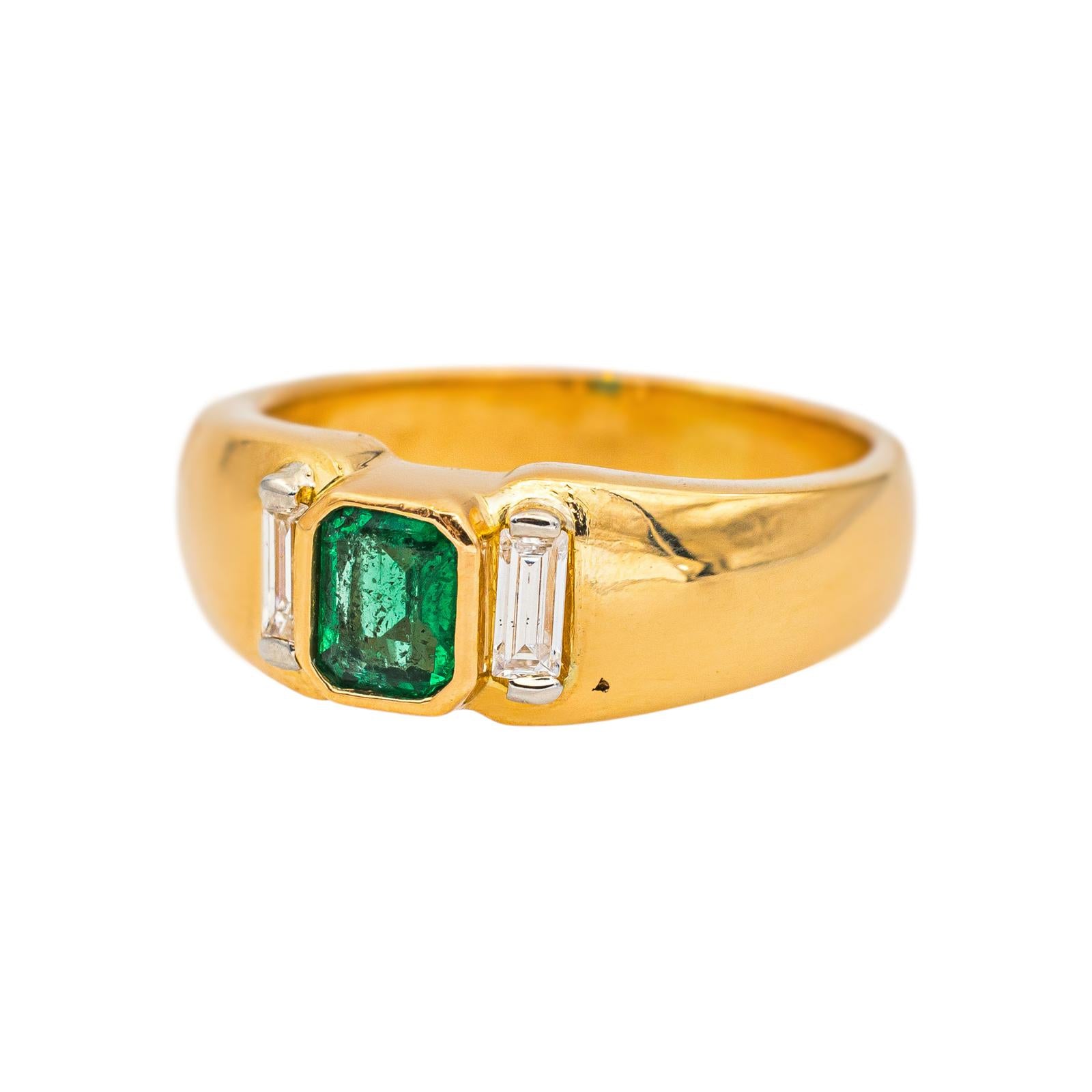 Bague Or jaune Emeraude