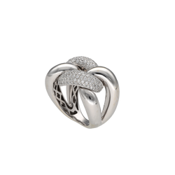 Bague en or blanc et diamants