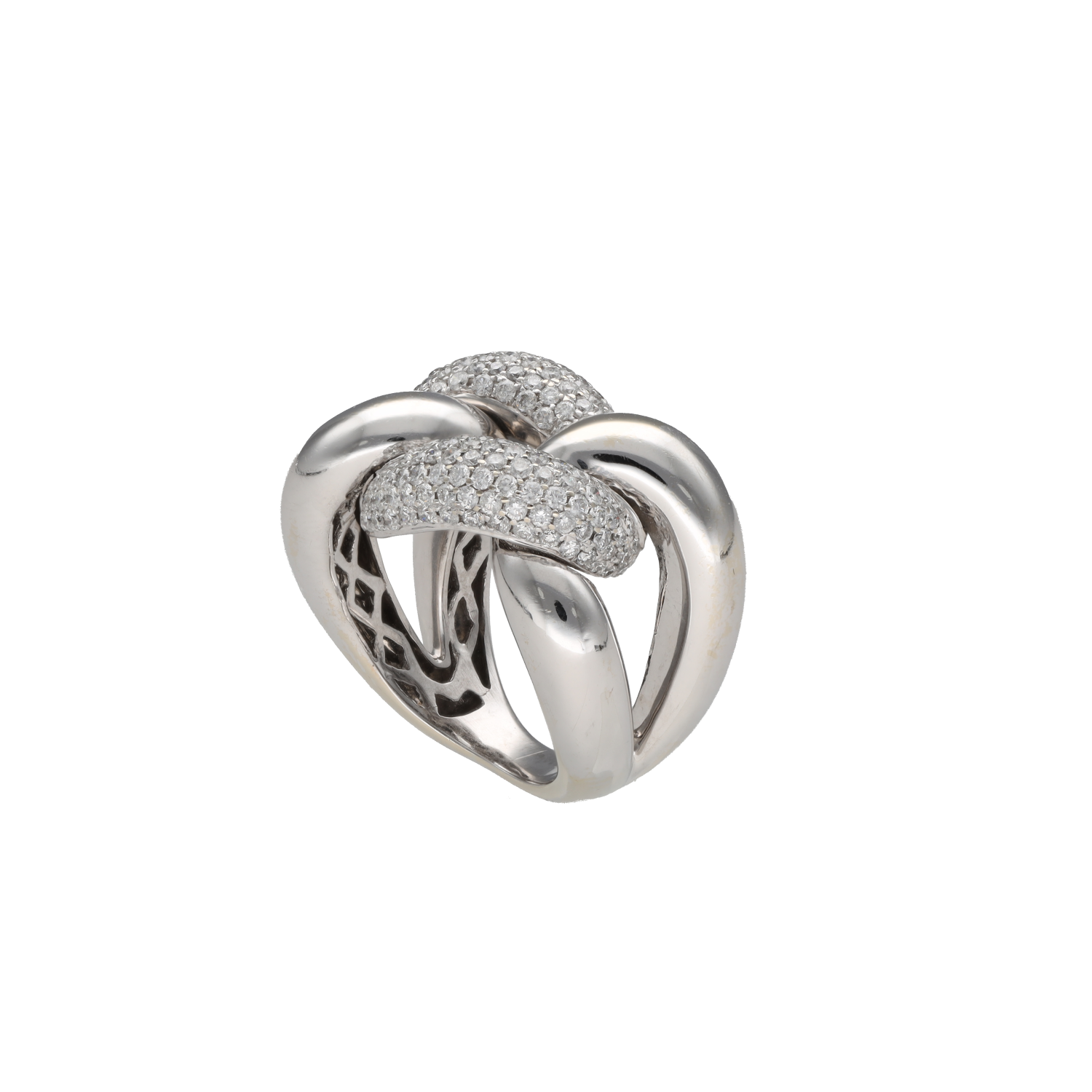 Bague en or blanc et diamants