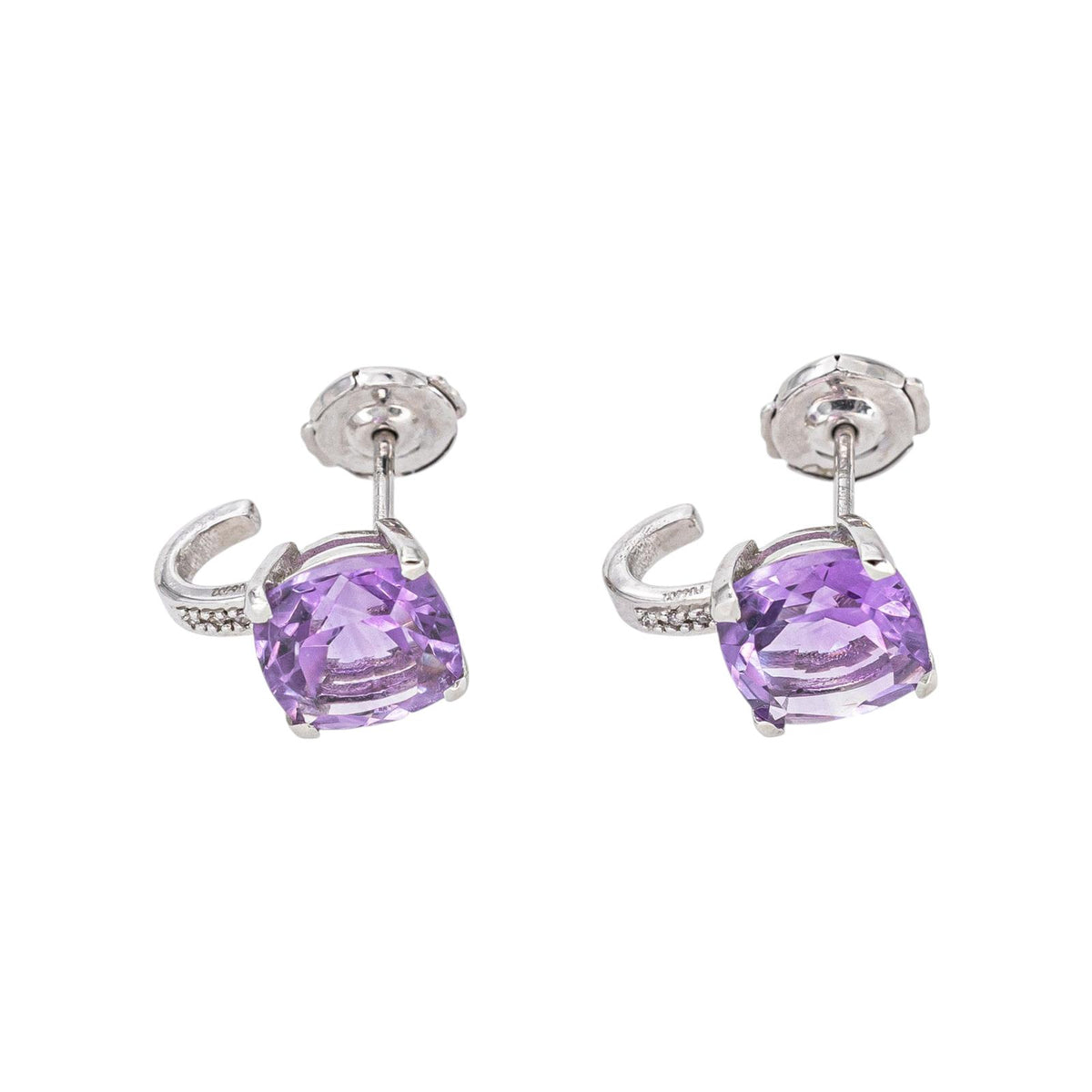 Mauboussin Boucles d'oreilles Petit visage d'amour  Or blanc Améthyste