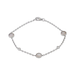 Bracelet Maille forçat Or blanc Nacre