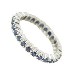 Bague Alliance en or blanc et saphirs