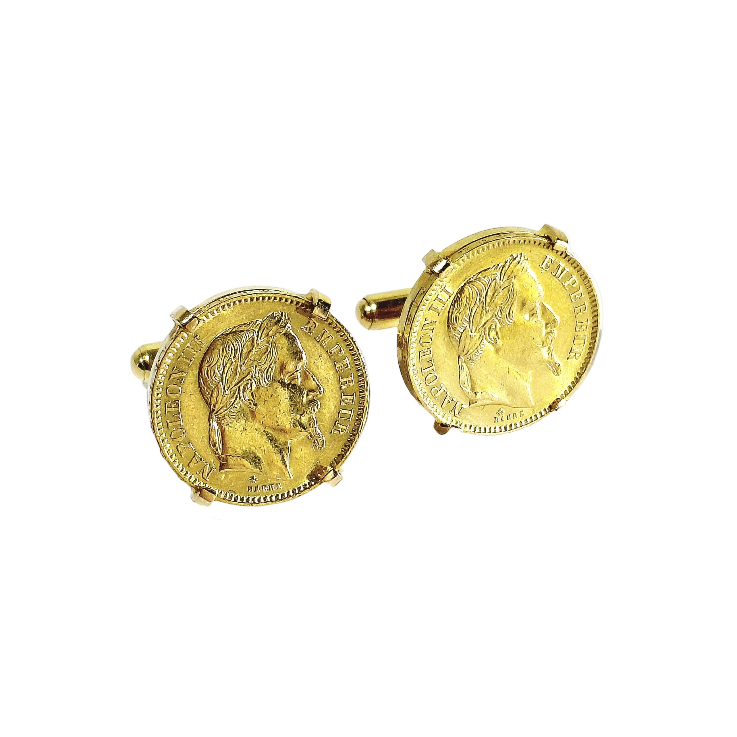 Boutons de manchette en or jaune