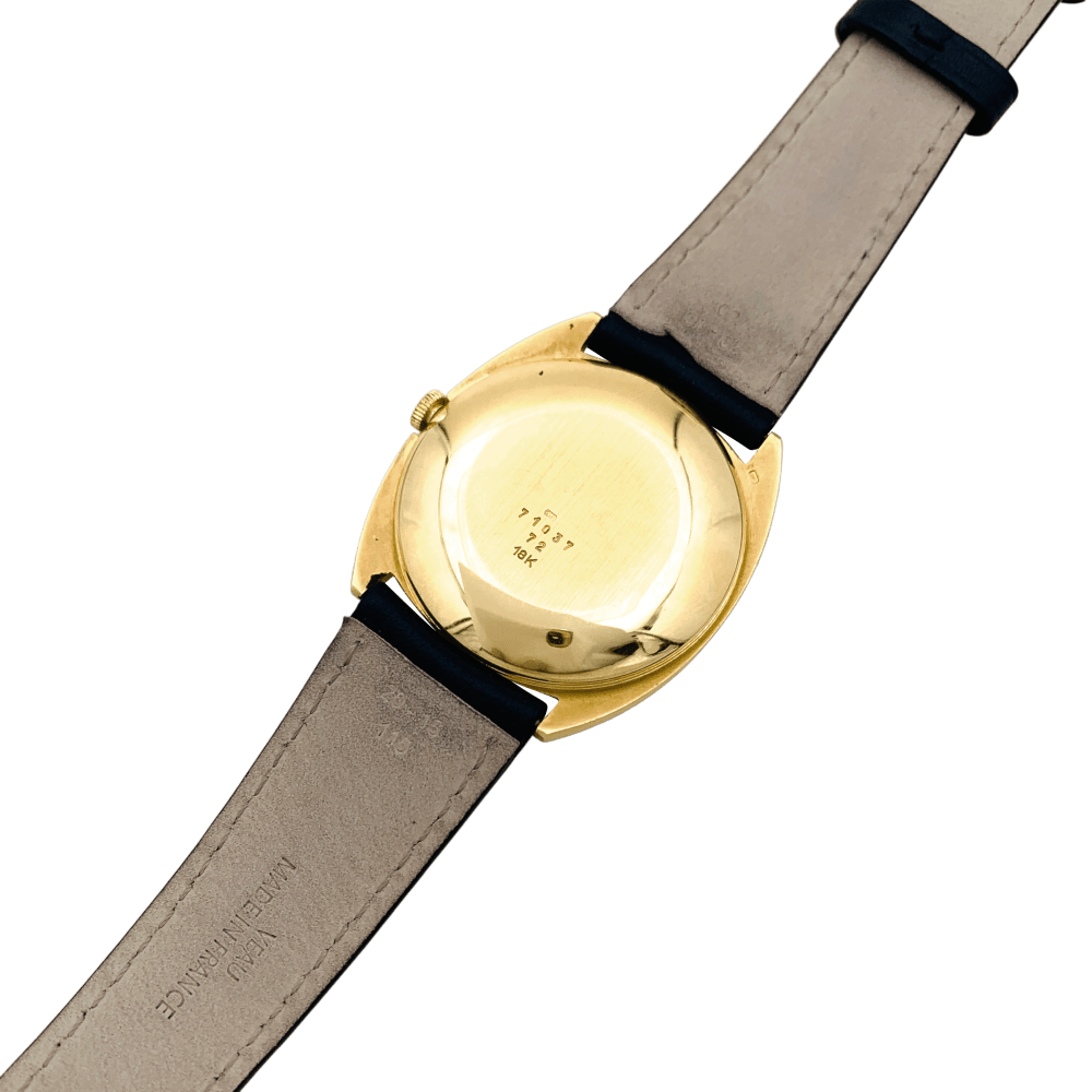 Montre Favre Leuba, or jaune, cuir.