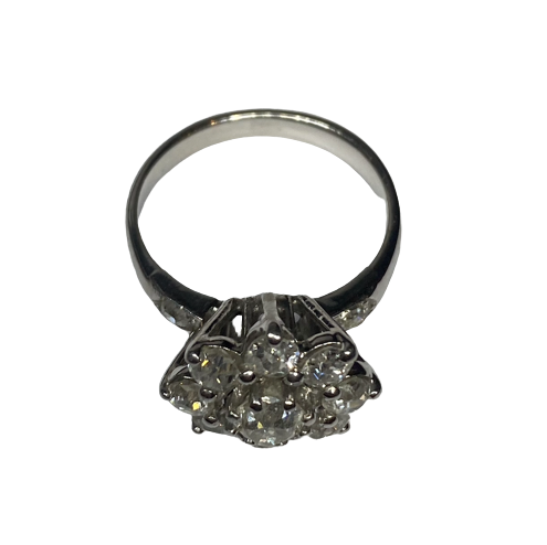 Bague Marguerite en platine et diamants