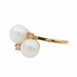 Bague Toi & Moi Or jaune Perle