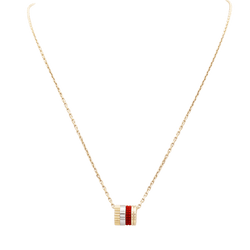 Collier Boucheron « Mini Bague Quatre Red Edition », 3 ors, céramique rouge.