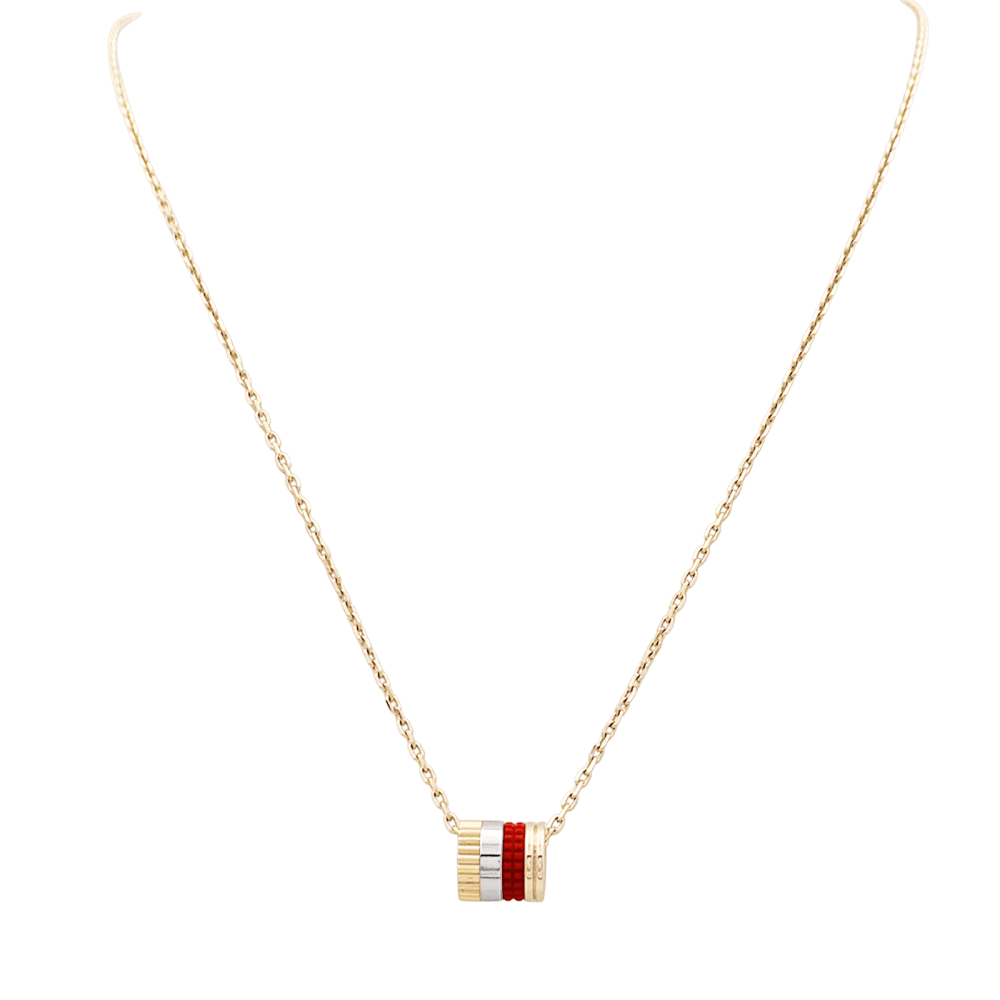 Collier Boucheron « Mini Bague Quatre Red Edition », 3 ors, céramique rouge.