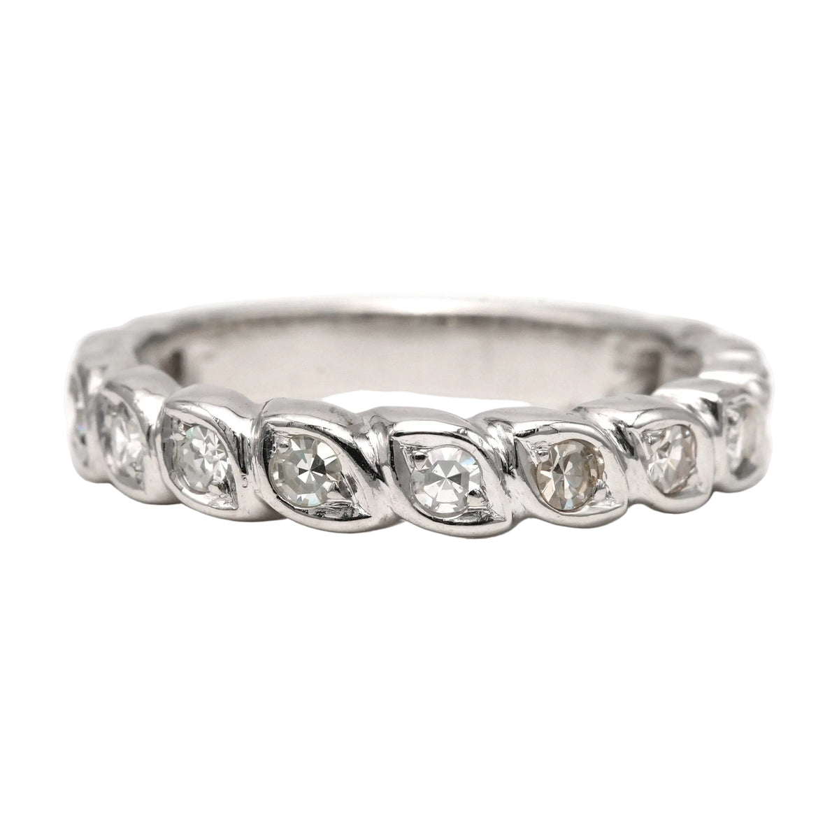 Bague Alliance en or blanc et diamants