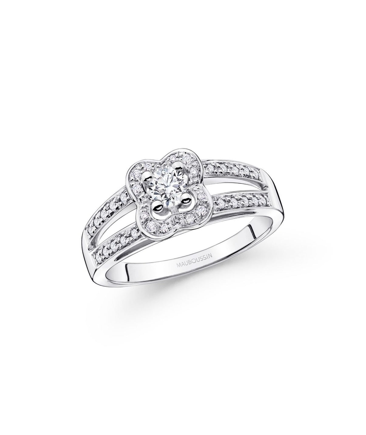 Bague Solitaire MAUBOUSSIN en or blanc et diamants