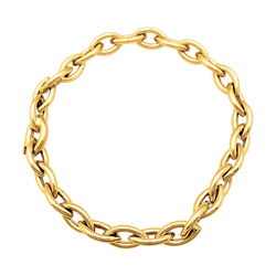 Bracelet Poiray, or jaune maillons navettes.