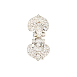 Broche Clip en or blanc et diamants