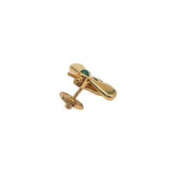 Broche Pin CARTIER "Abeille" en or jaune, émail et émeraude