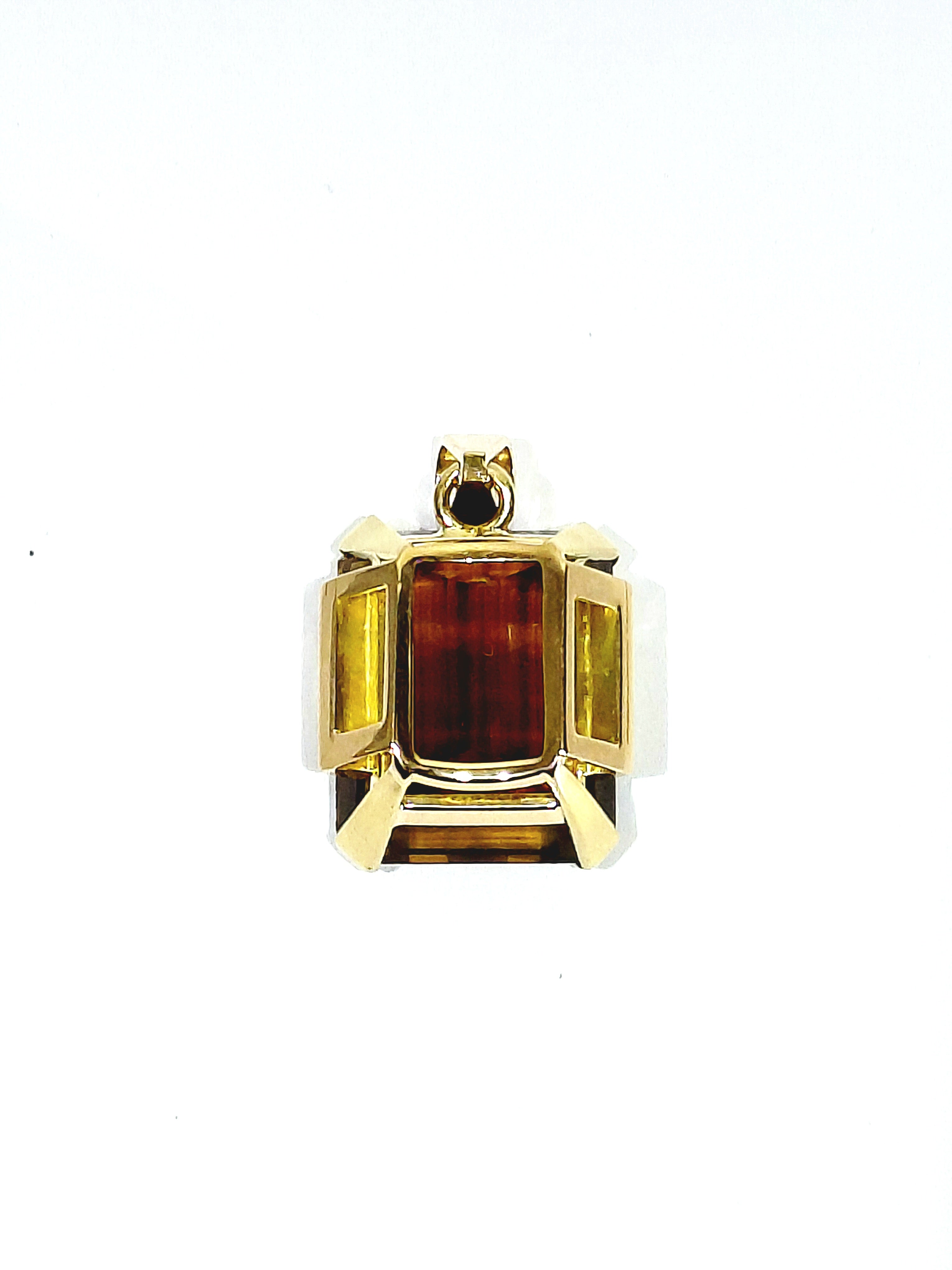 Pendentif en or rose et citrine