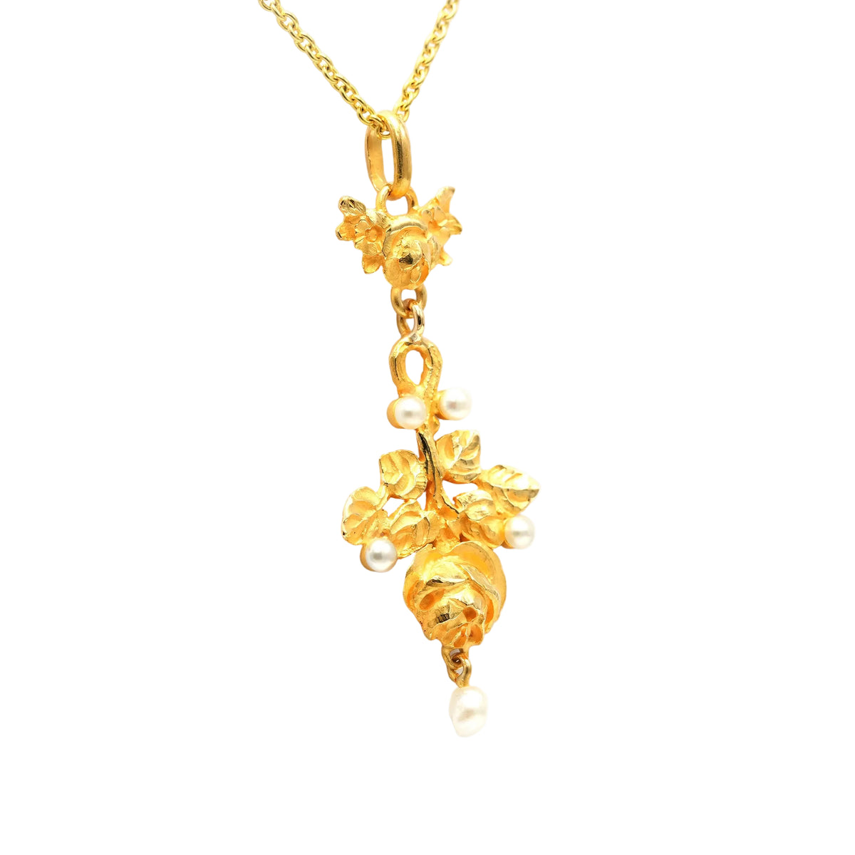 Pendentif en or jaune et perles