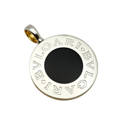 Pendentif BULGARI en or blanc, or jaune, nacre et onyx