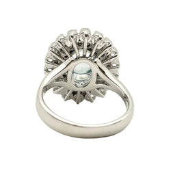 Bague Entourage en or blanc, aigue-marine et diamants