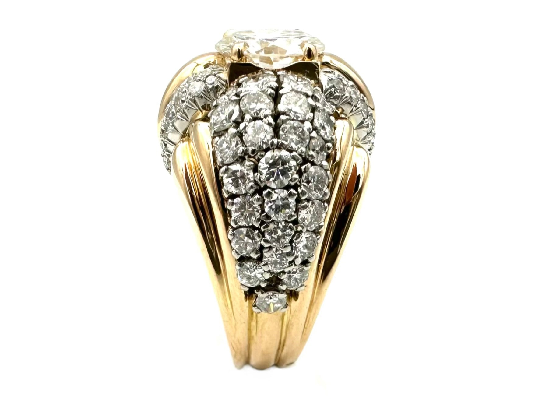 Bague en or, platine et diamants