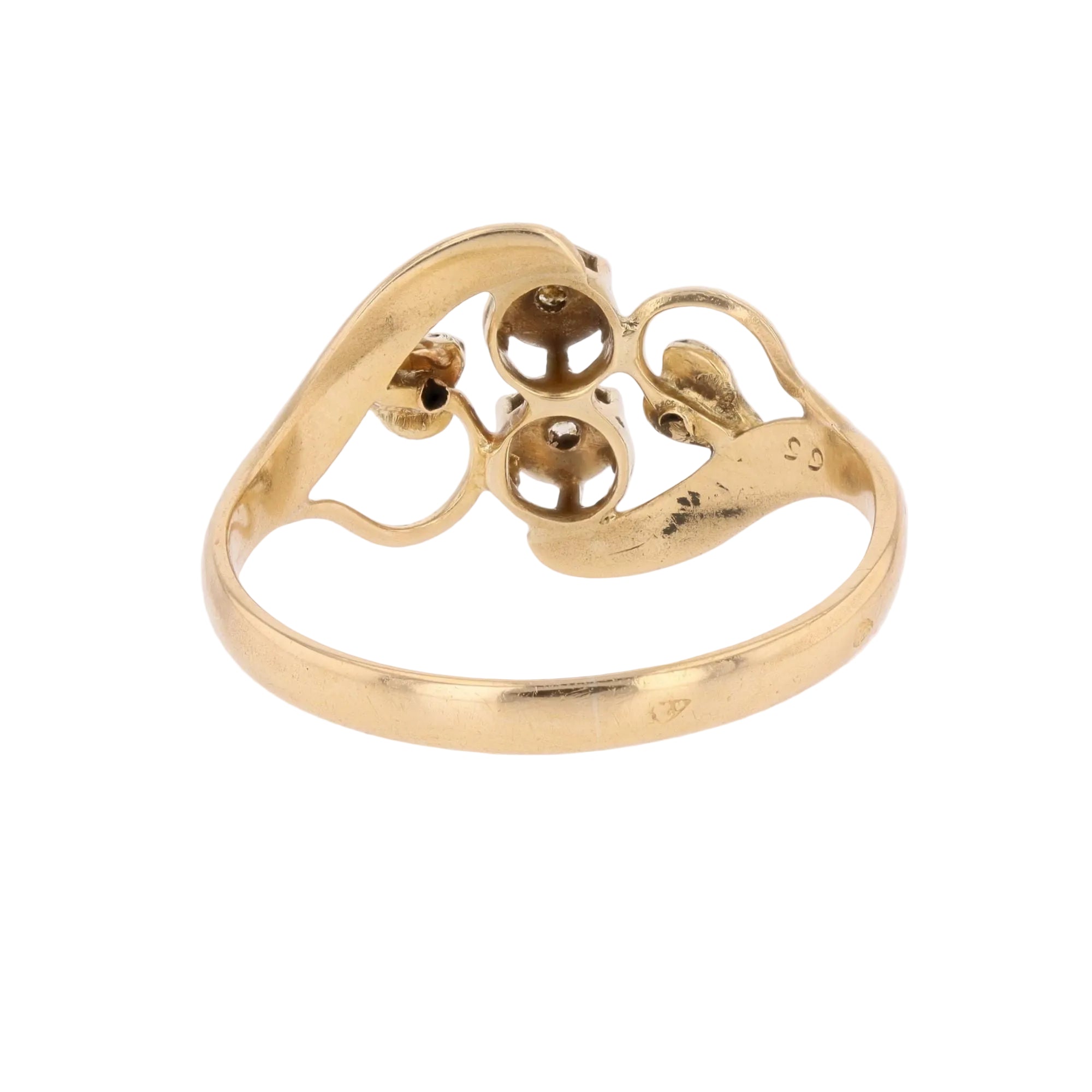 Bague Toi & Moi en or blanc, or jaune et diamants