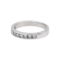 Bague  Demi-alliance  Or blanc  Diamant